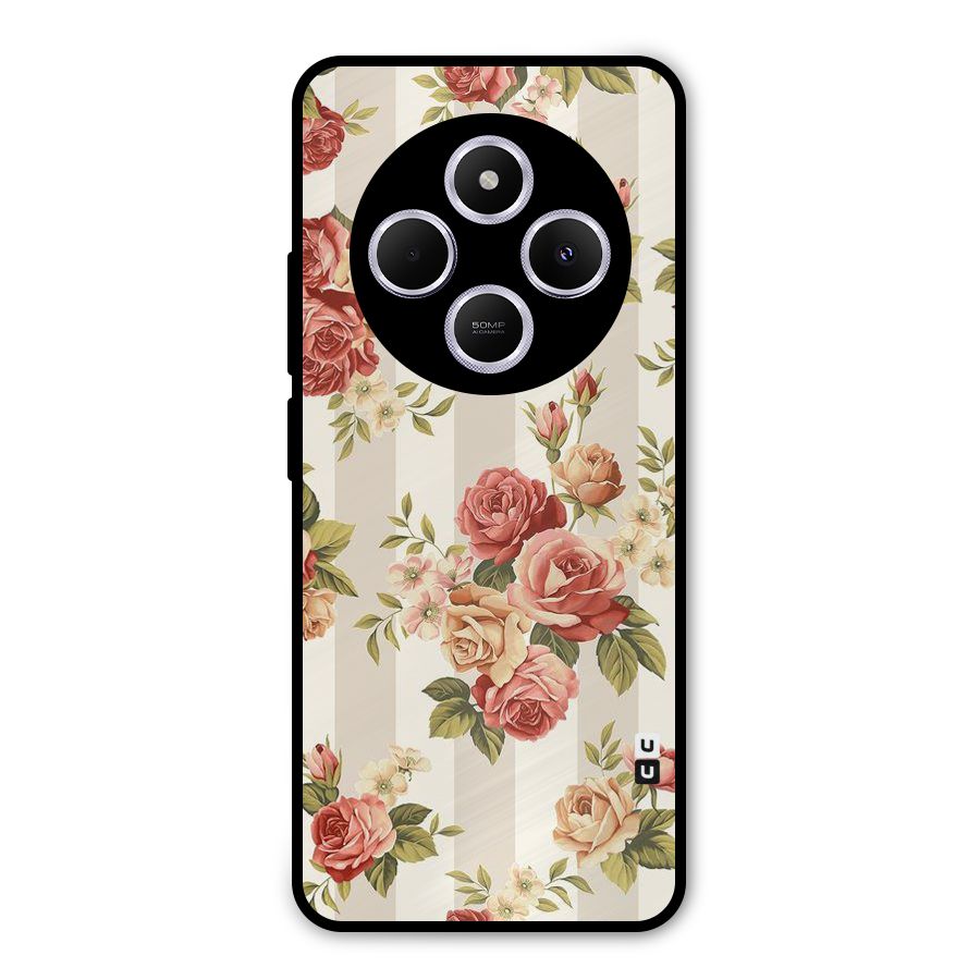 Vintage Color Flowers Metal Back Case for Redmi 14C