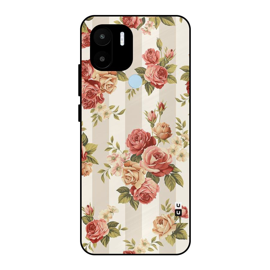 Vintage Color Flowers Metal Back Case for Redmi A1+
