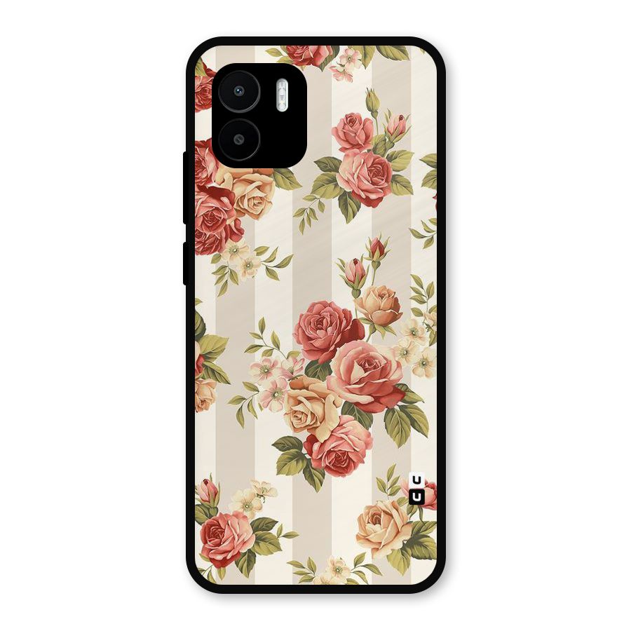 Vintage Color Flowers Metal Back Case for Redmi A2
