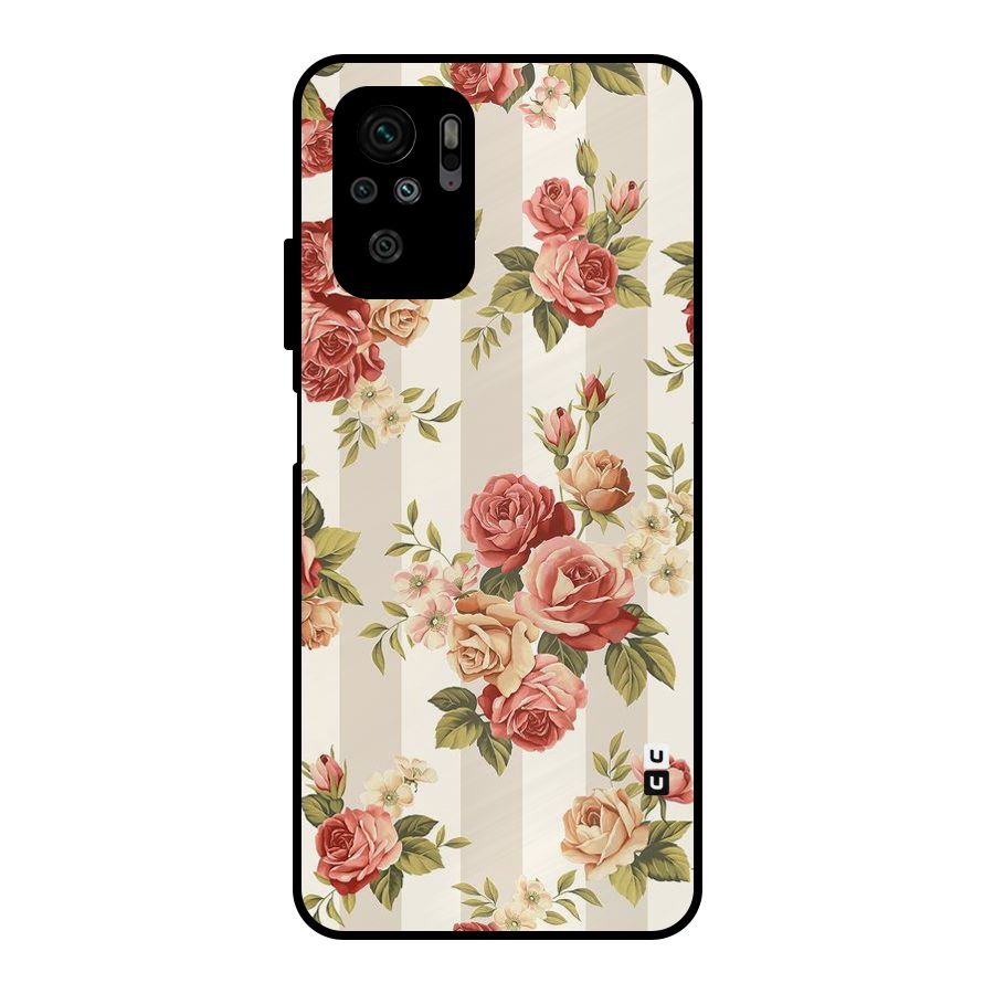 Vintage Color Flowers Metal Back Case for Redmi Note 10S