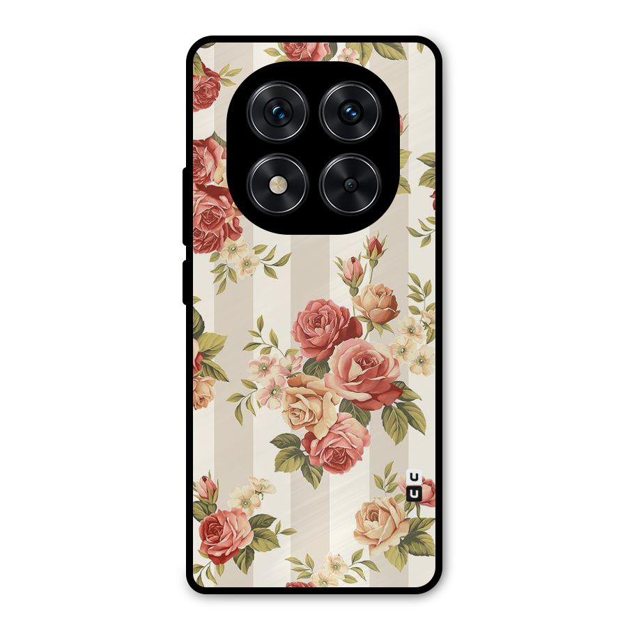 Vintage Color Flowers Metal Back Case for Redmi Note 14 Pro 5G