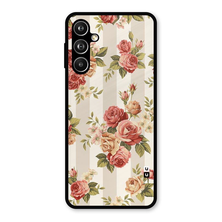 Vintage Color Flowers Metal Back Case for Samsung Galaxy M54