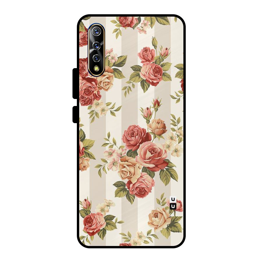 Vintage Color Flowers Metal Back Case for Vivo S1