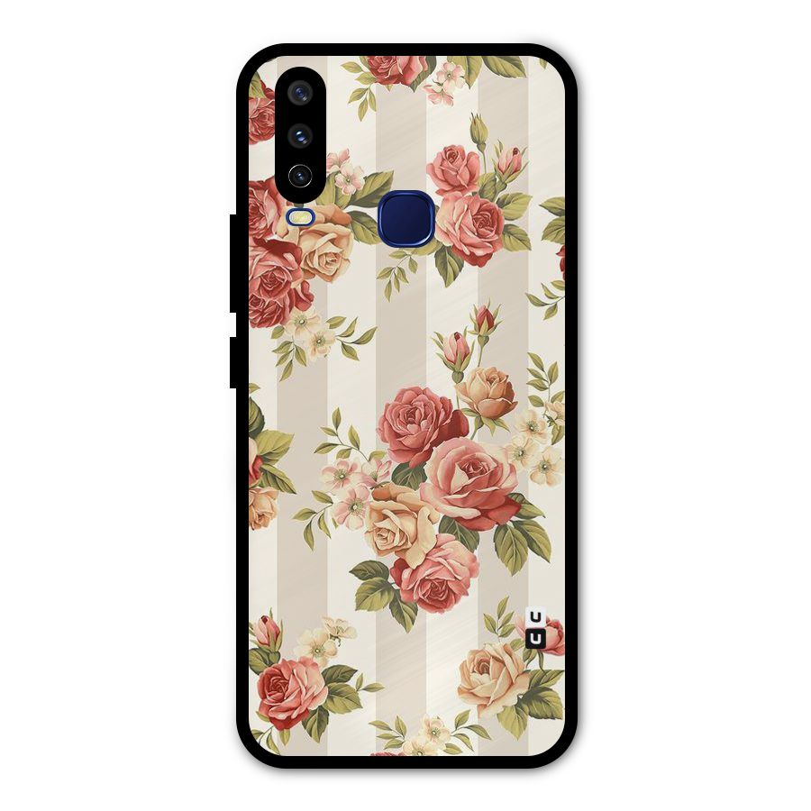 Vintage Color Flowers Metal Back Case for Vivo V17