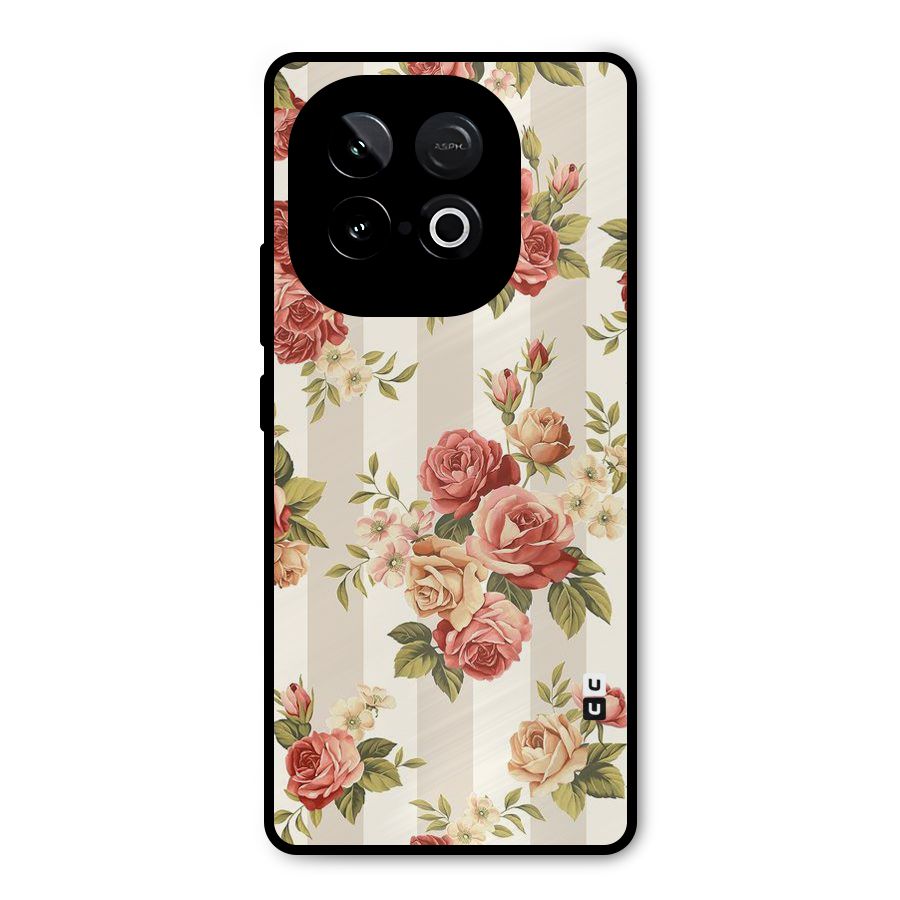 Vintage Color Flowers Metal Back Case for iQOO Neo 10