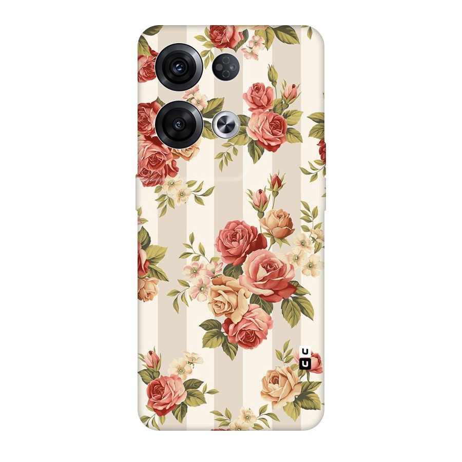 Vintage Color Flowers Original Polycarbonate Back Case for Oppo Reno8 Pro 5G