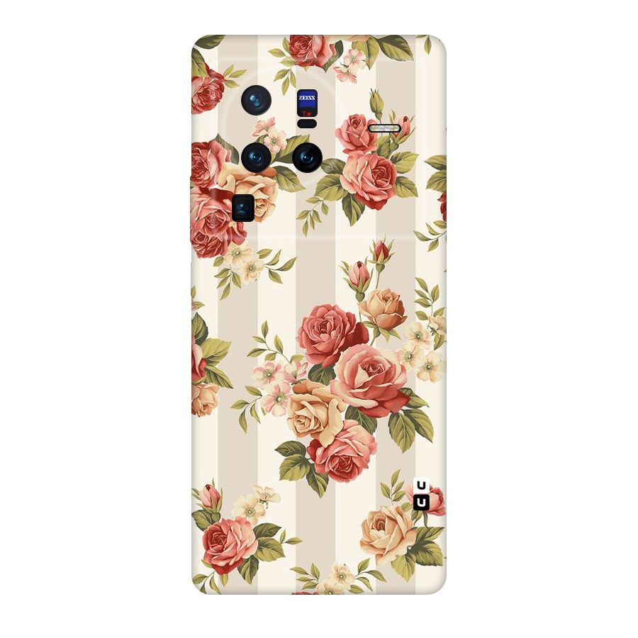 Vintage Color Flowers Original Polycarbonate Back Case for Vivo X80