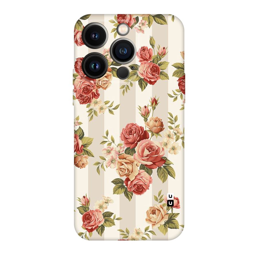 Vintage Color Flowers Original Polycarbonate Back Case for iPhone 14 Pro