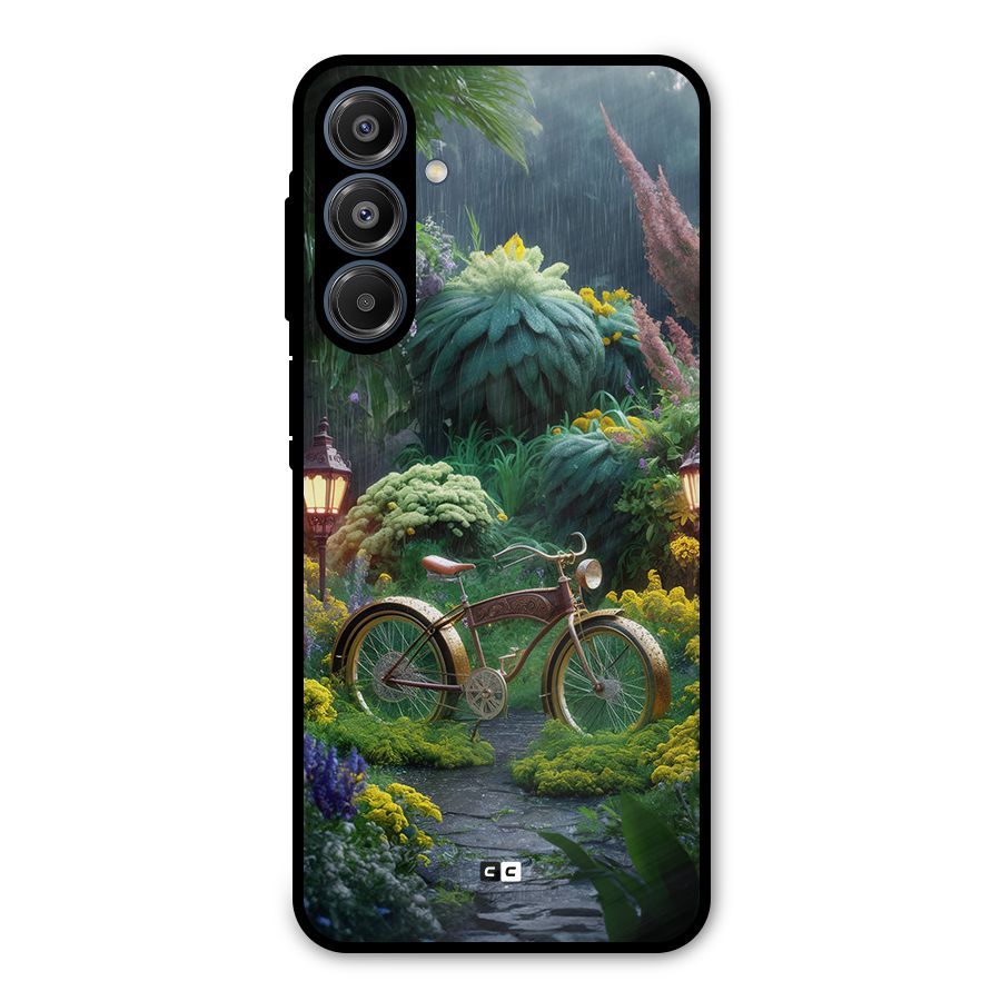 Vintage Cycle In Garden Metal Back Case for Galaxy A16 5G