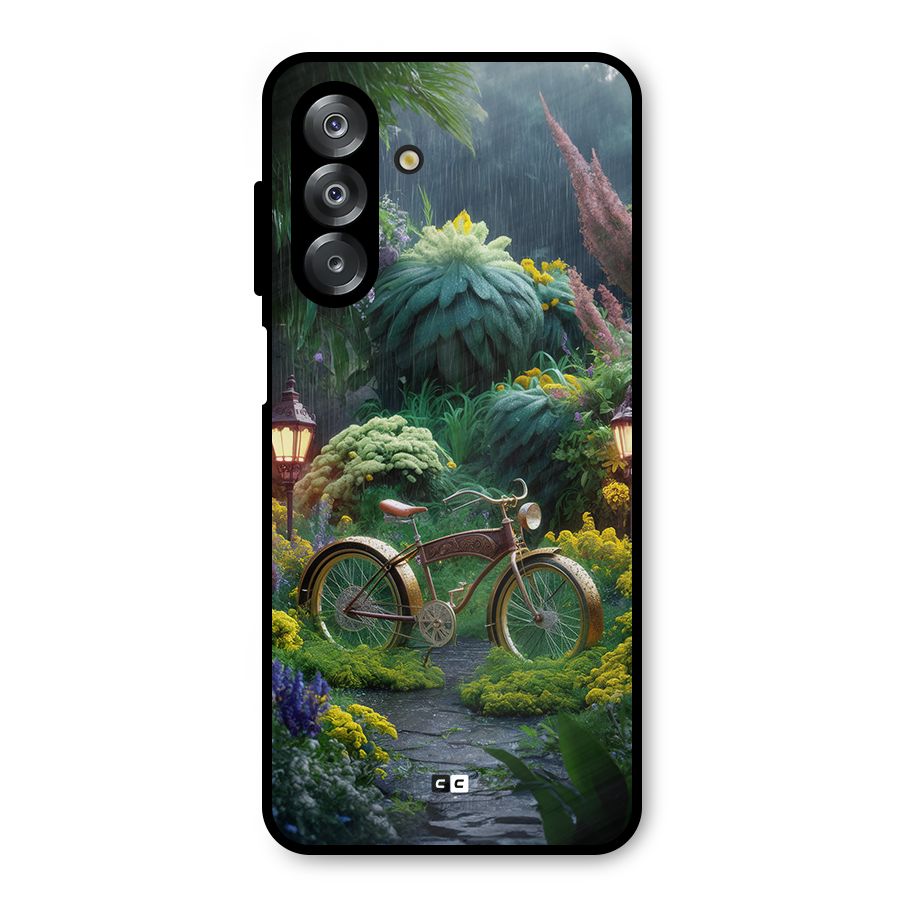 Vintage Cycle In Garden Metal Back Case for Galaxy A26
