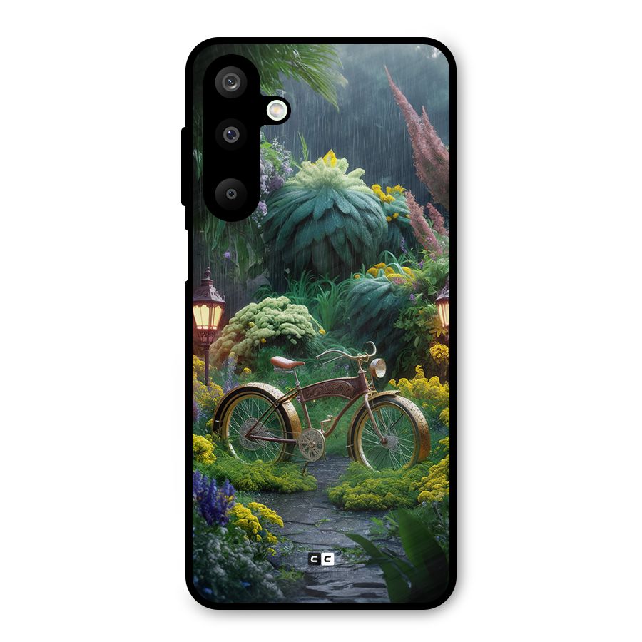 Vintage Cycle In Garden Metal Back Case for Galaxy M16