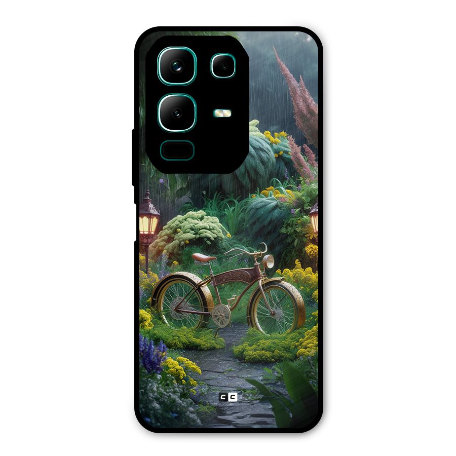 Vintage Cycle In Garden Metal Back Case for Infinix Note 50x
