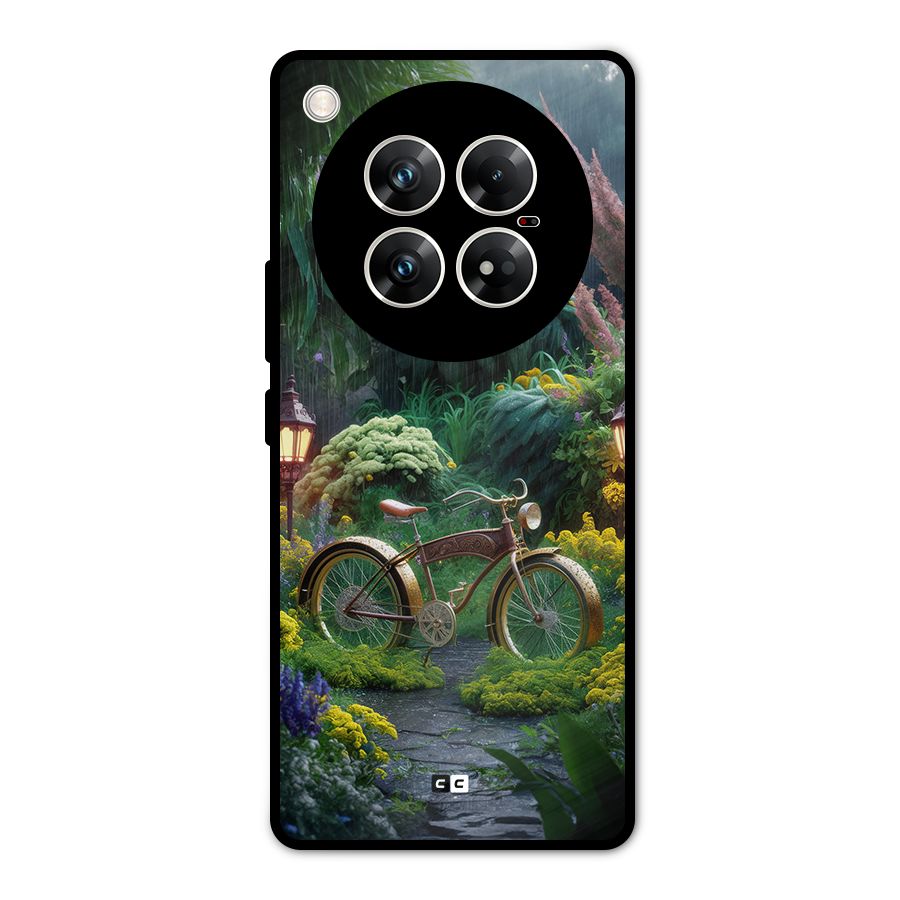 Vintage Cycle In Garden Metal Back Case for Infinix Zero 40 5G