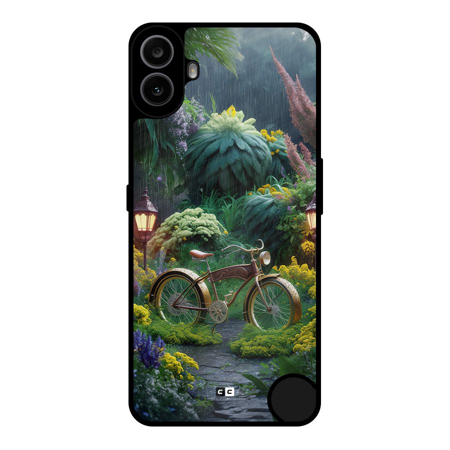 Vintage Cycle In Garden Metal Back Case for Nothing CMF Phone 1