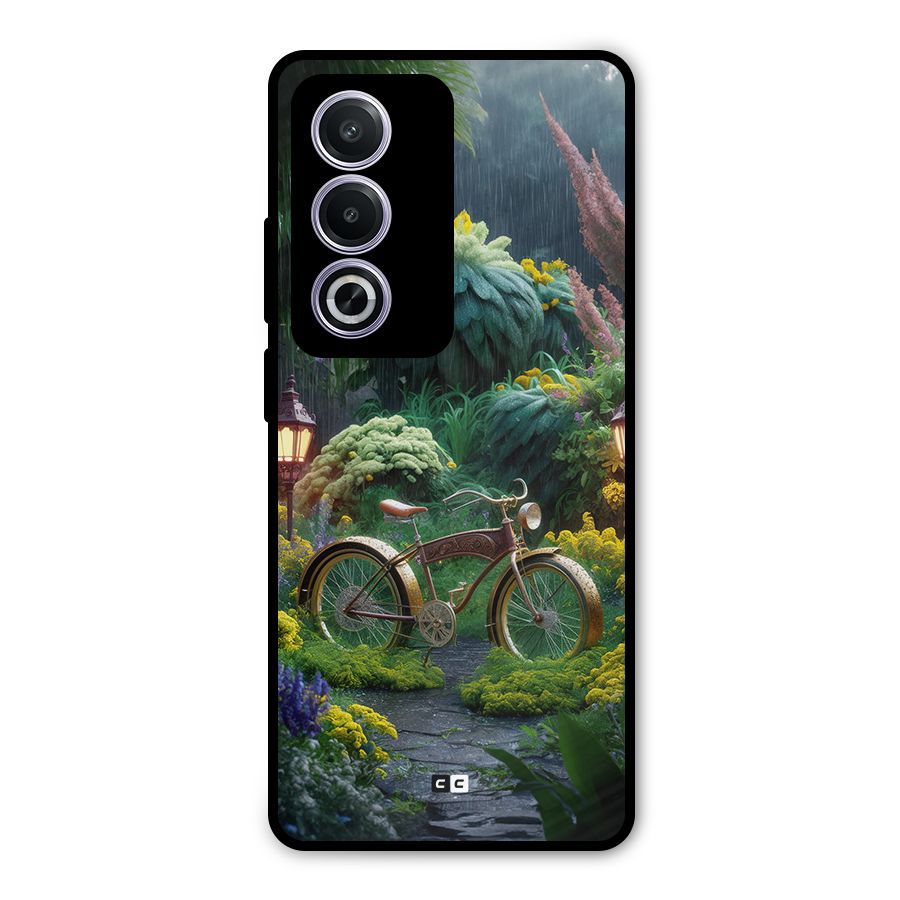 Vintage Cycle In Garden Metal Back Case for Oppo A3 Pro