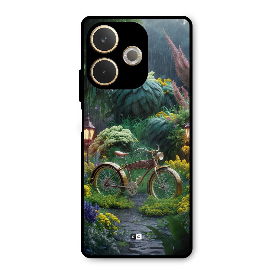 Vintage Cycle In Garden Metal Back Case for Oppo A5 Pro