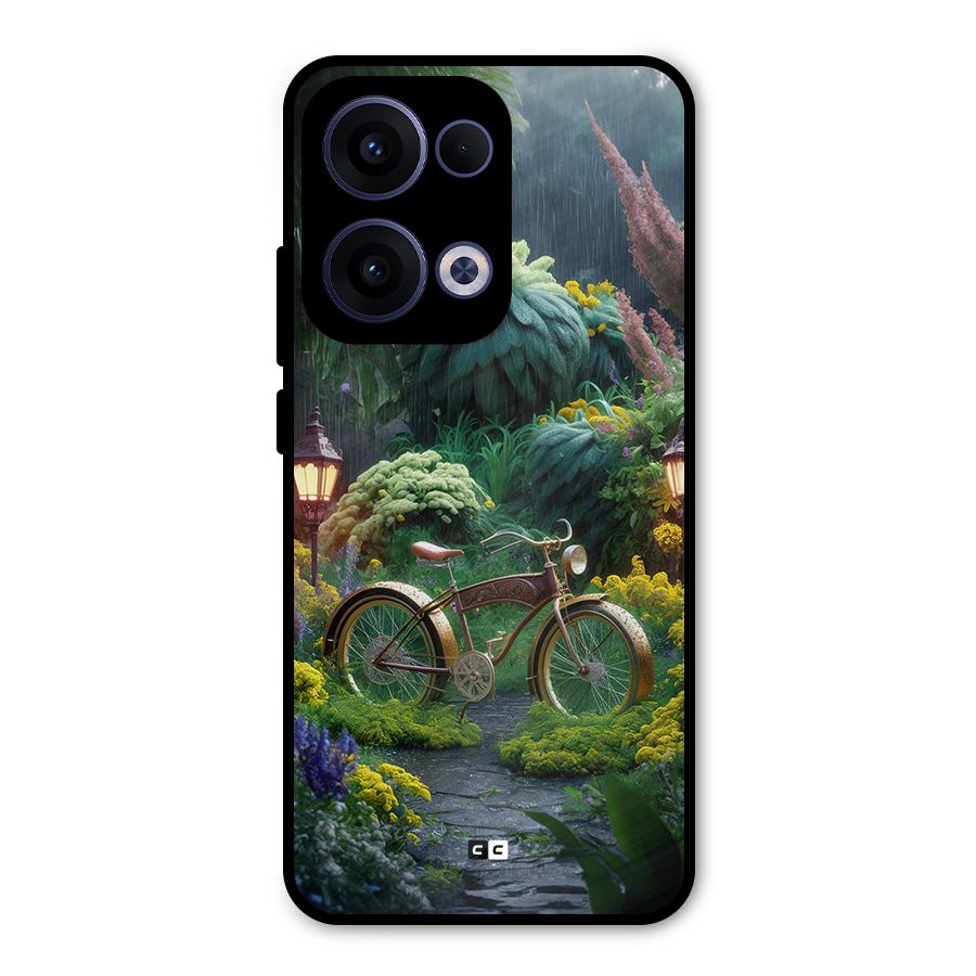 Vintage Cycle In Garden Metal Back Case for Oppo Reno13