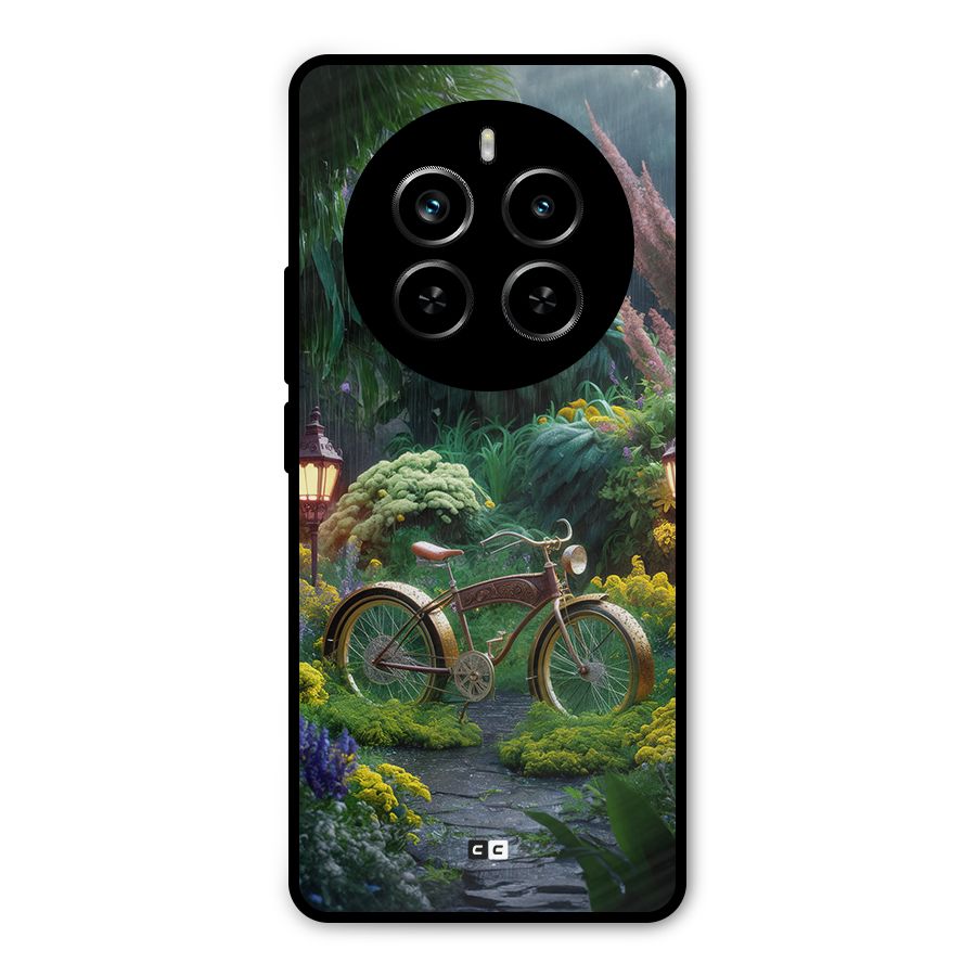 Vintage Cycle In Garden Metal Back Case for Realme P1 Pro