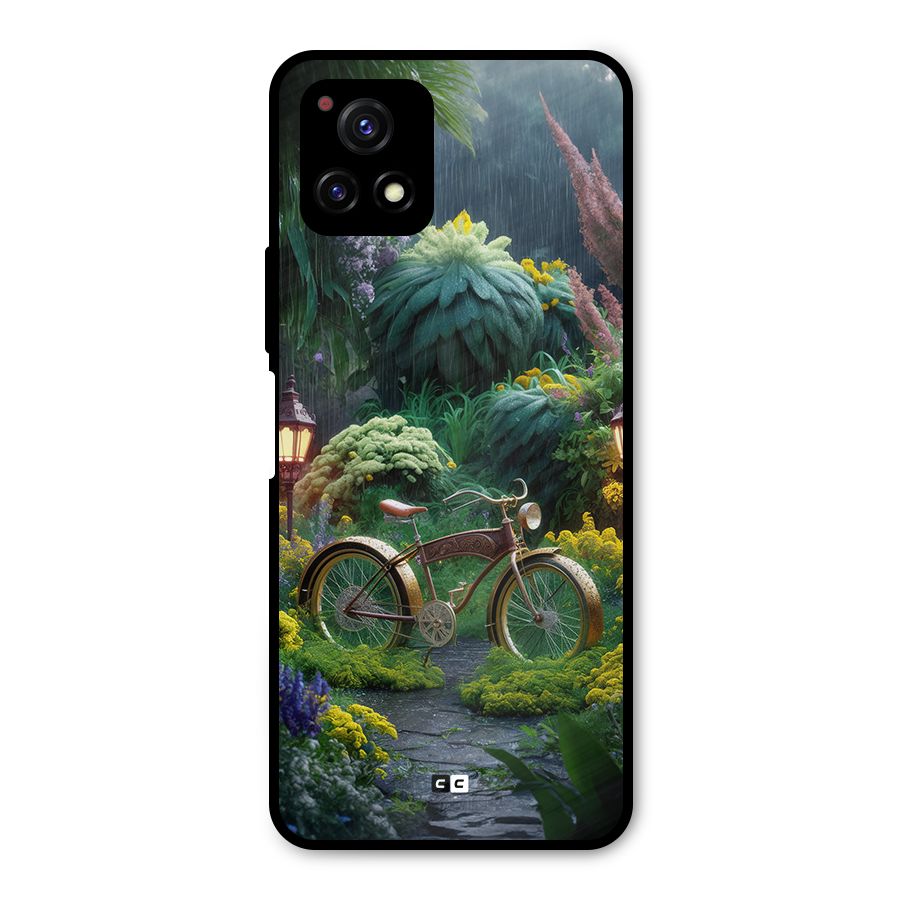 Vintage Cycle In Garden Metal Back Case for Vivo Y72 5G