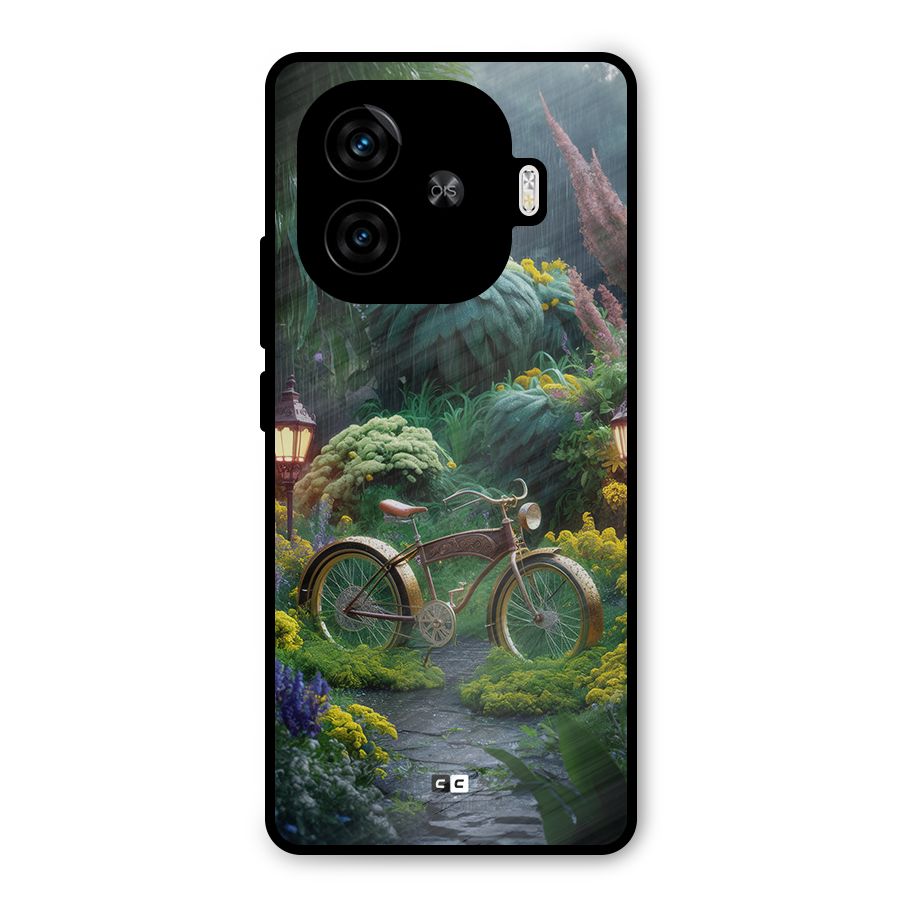 Vintage Cycle In Garden Metal Back Case for iQOO Neo 10R