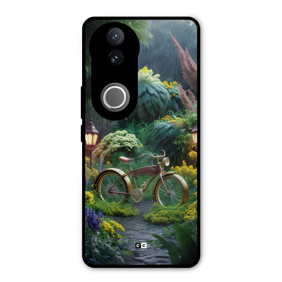 Vintage Cycle In Garden Metal Back Case for iQOO Z10R
