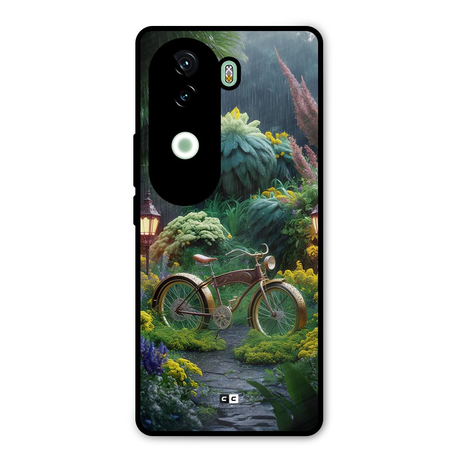 Vintage Cycle In Garden Metal Back Case for iQOO Z9s