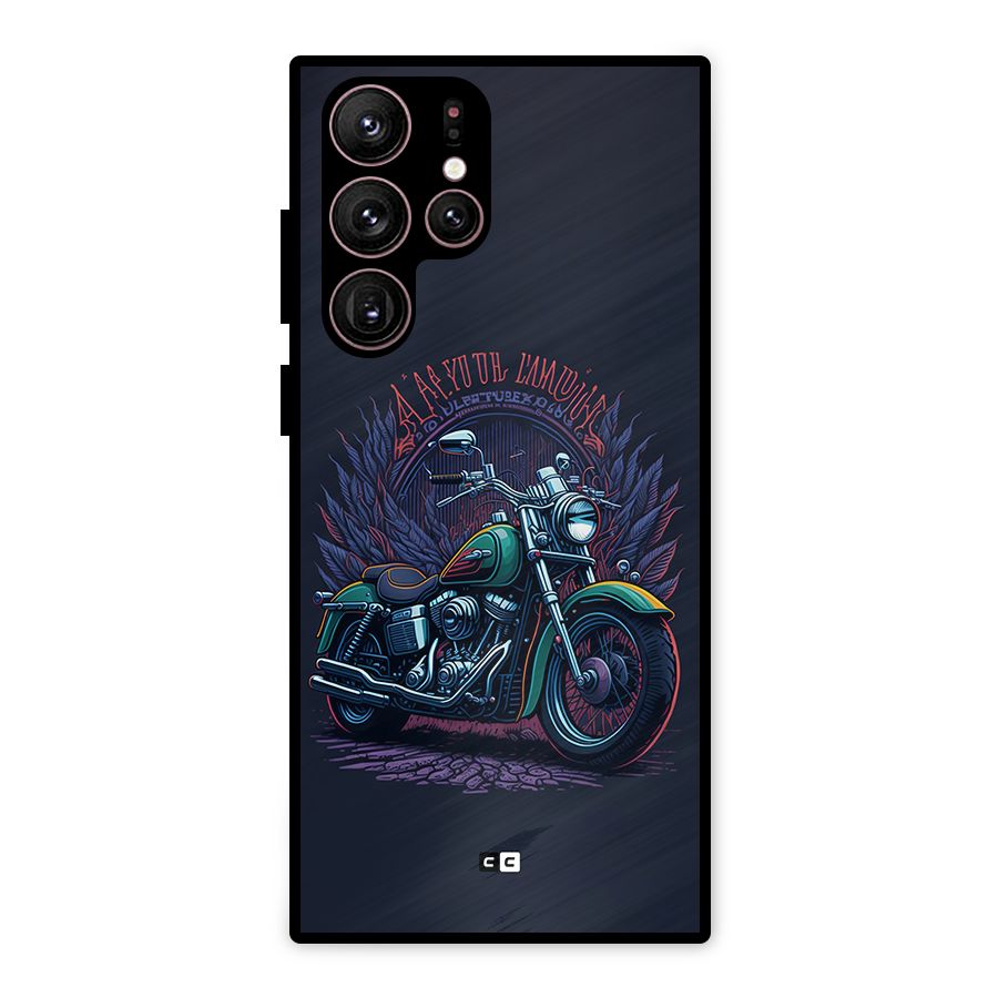 Vintage Desi Bike Metal Back Case for Galaxy S22 Ultra 5G