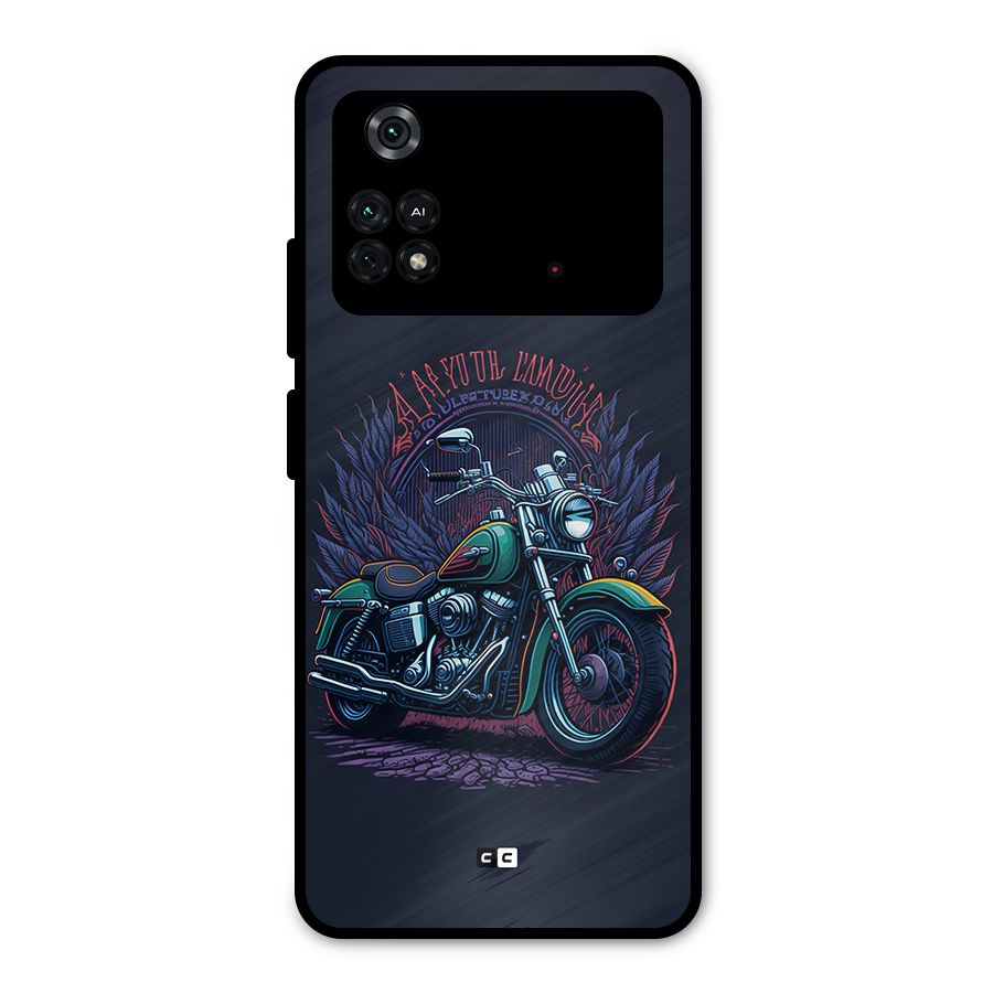 Vintage Desi Bike Metal Back Case for Poco M4 Pro 4G