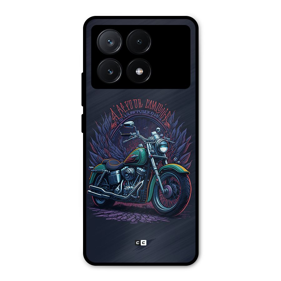 Vintage Desi Bike Metal Back Case for Poco X6 Pro