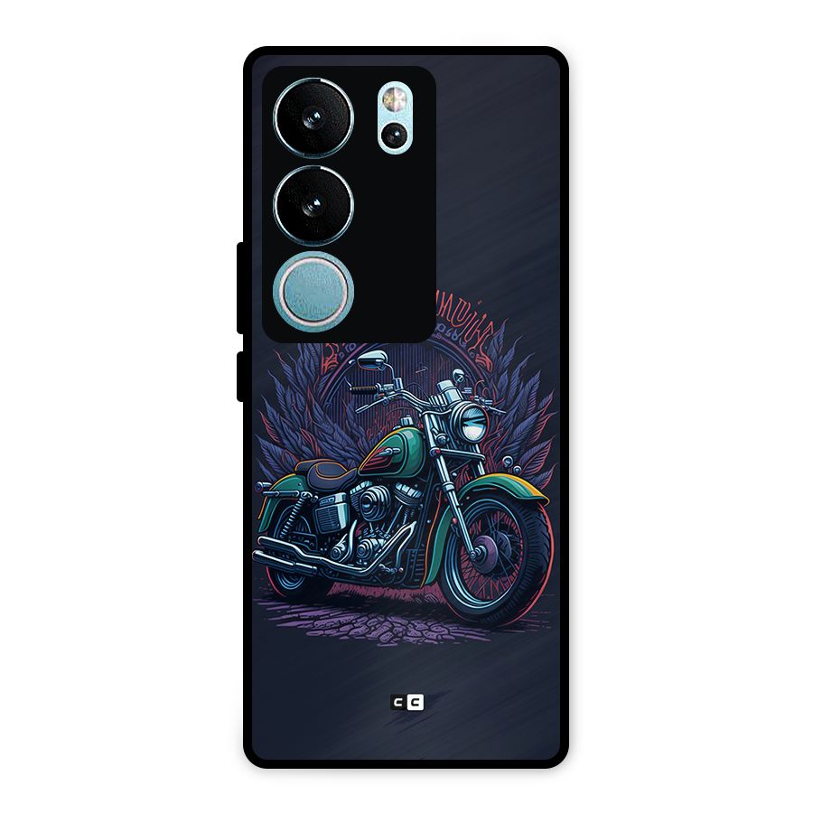 Vintage Desi Bike Metal Back Case for Vivo V29 Pro