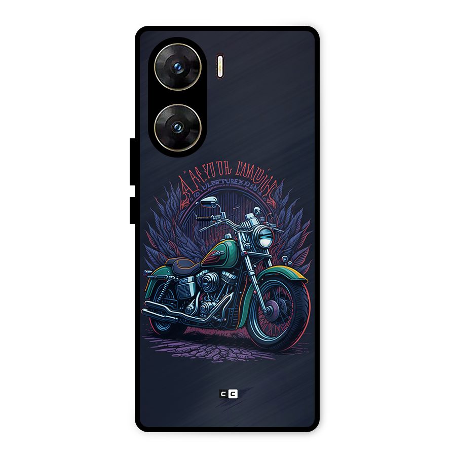 Vintage Desi Bike Metal Back Case for Vivo V29e