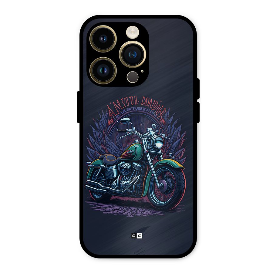 Vintage Desi Bike Metal Back Case for iPhone 14 Pro