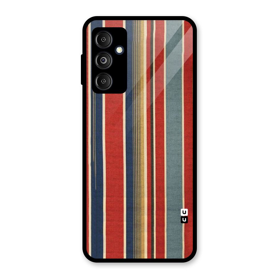 Vintage Disort Stripes Glass Back Case for Galaxy M14 5G