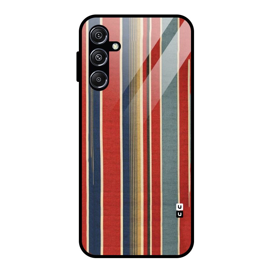 Vintage Disort Stripes Glass Back Case for Galaxy M34 5G