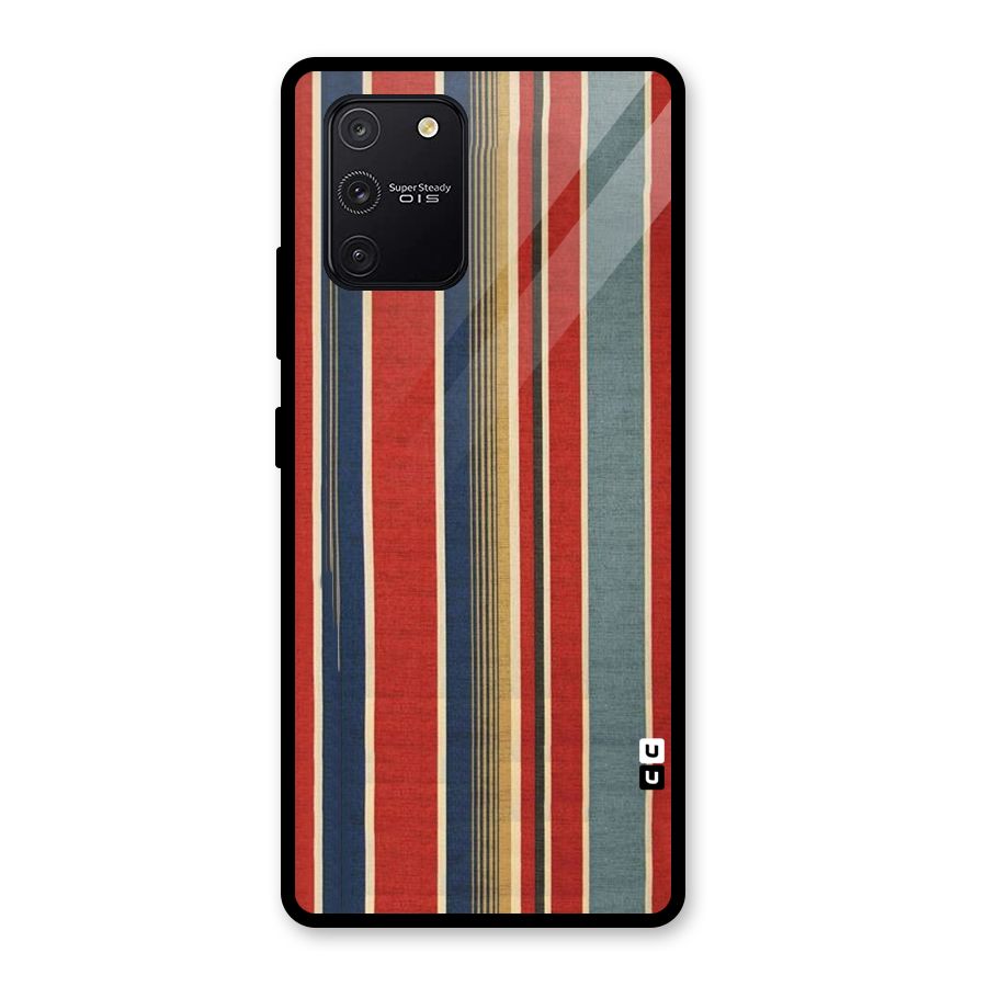 Vintage Disort Stripes Glass Back Case for Galaxy S10 Lite