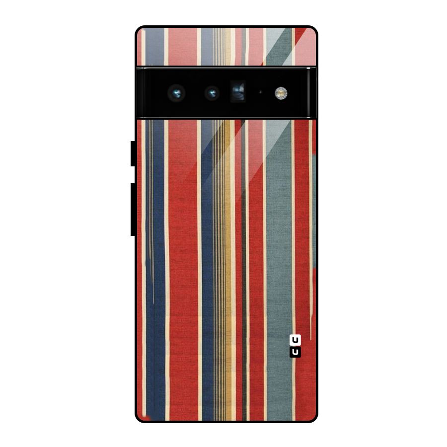Vintage Disort Stripes Glass Back Case for Google Pixel 6 Pro