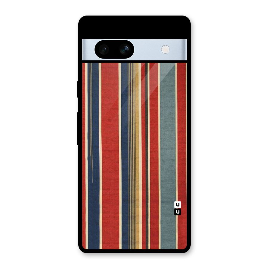 Vintage Disort Stripes Glass Back Case for Google Pixel 7a