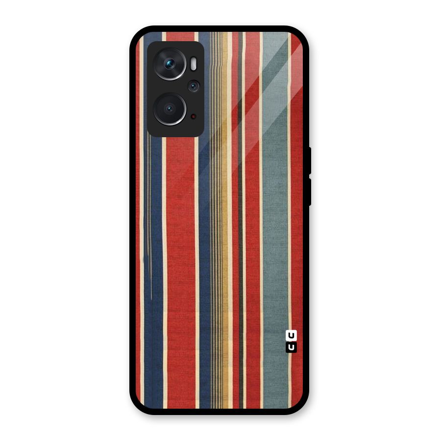 Vintage Disort Stripes Glass Back Case for Oppo K10 4G