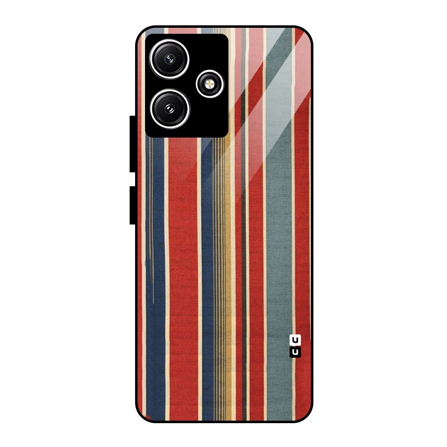 Vintage Disort Stripes Glass Back Case for Poco M6 Pro