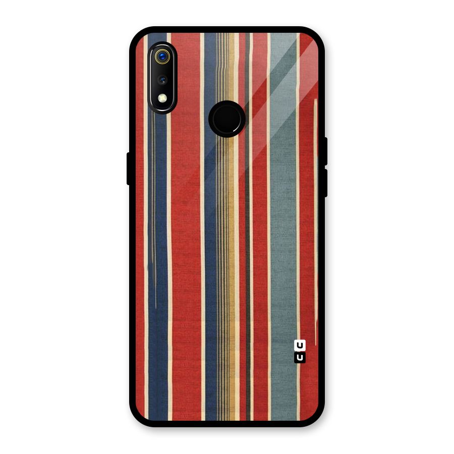 Vintage Disort Stripes Glass Back Case for Realme 3i