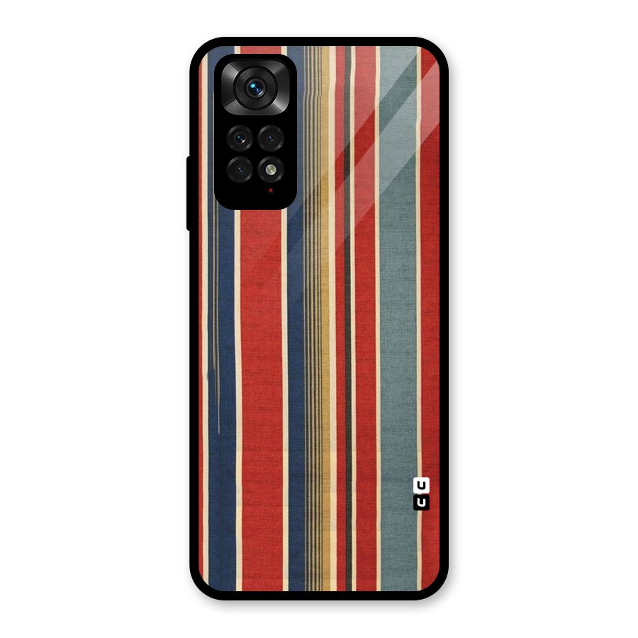 Vintage Disort Stripes Glass Back Case for Redmi Note 11S