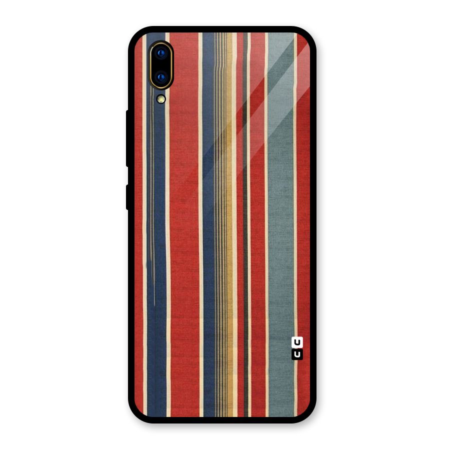 Vintage Disort Stripes Glass Back Case for Vivo V11 Pro