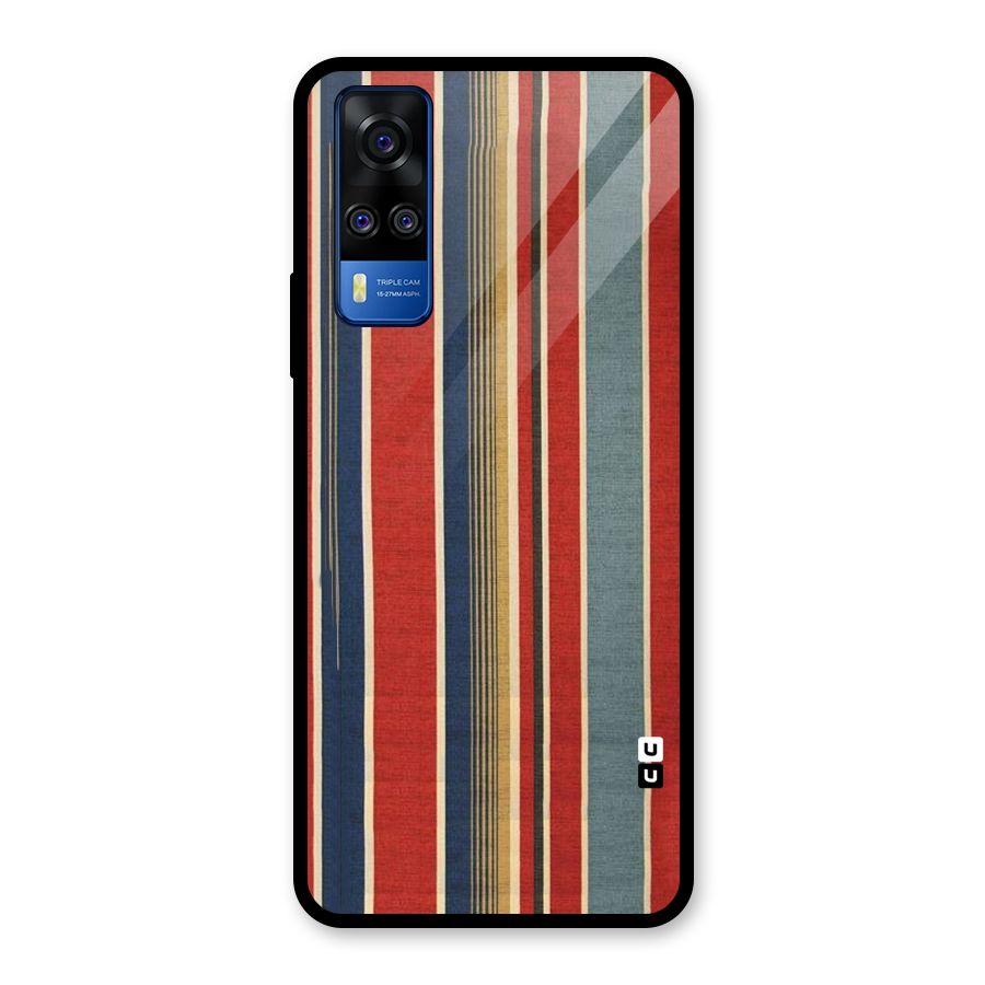 Vintage Disort Stripes Glass Back Case for Vivo Y51