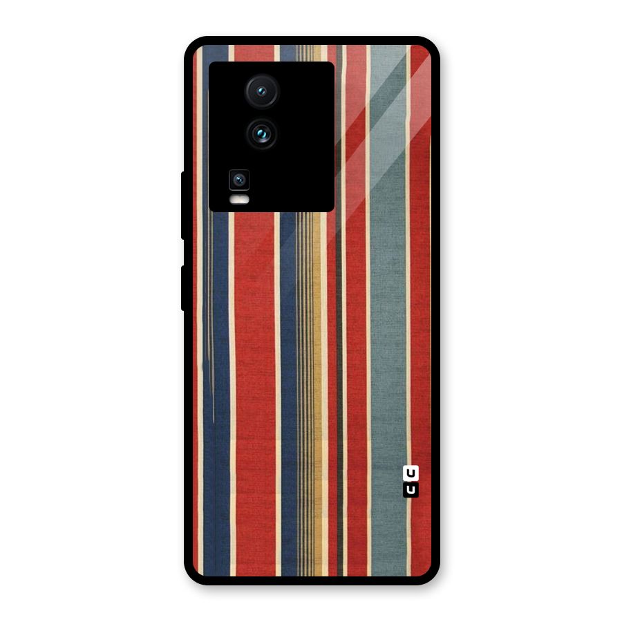 Vintage Disort Stripes Glass Back Case for Vivo iQOO Neo 7