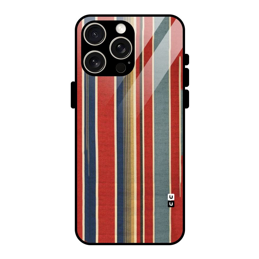Vintage Disort Stripes Glass Back Case for iPhone 15 Pro Max