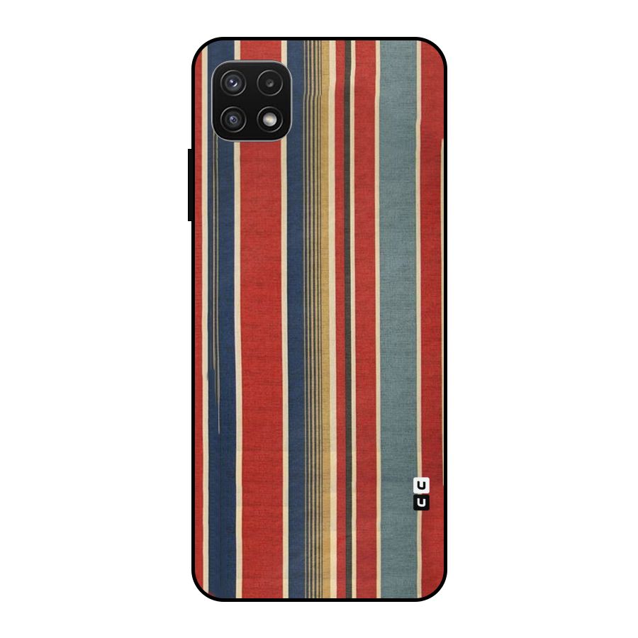Vintage Disort Stripes Metal Back Case for Galaxy A22 5G