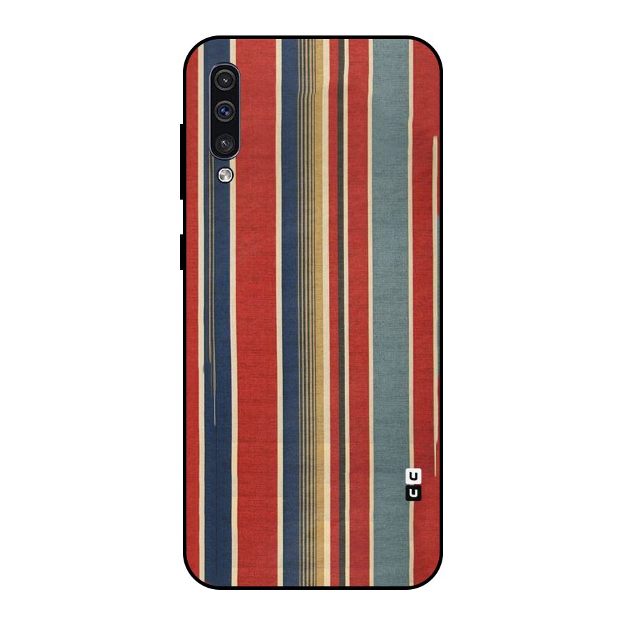 Vintage Disort Stripes Metal Back Case for Galaxy A50