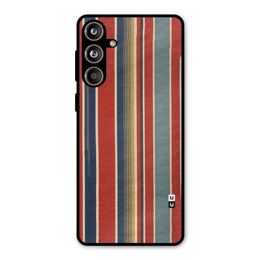 Vintage Disort Stripes Metal Back Case for Galaxy F55