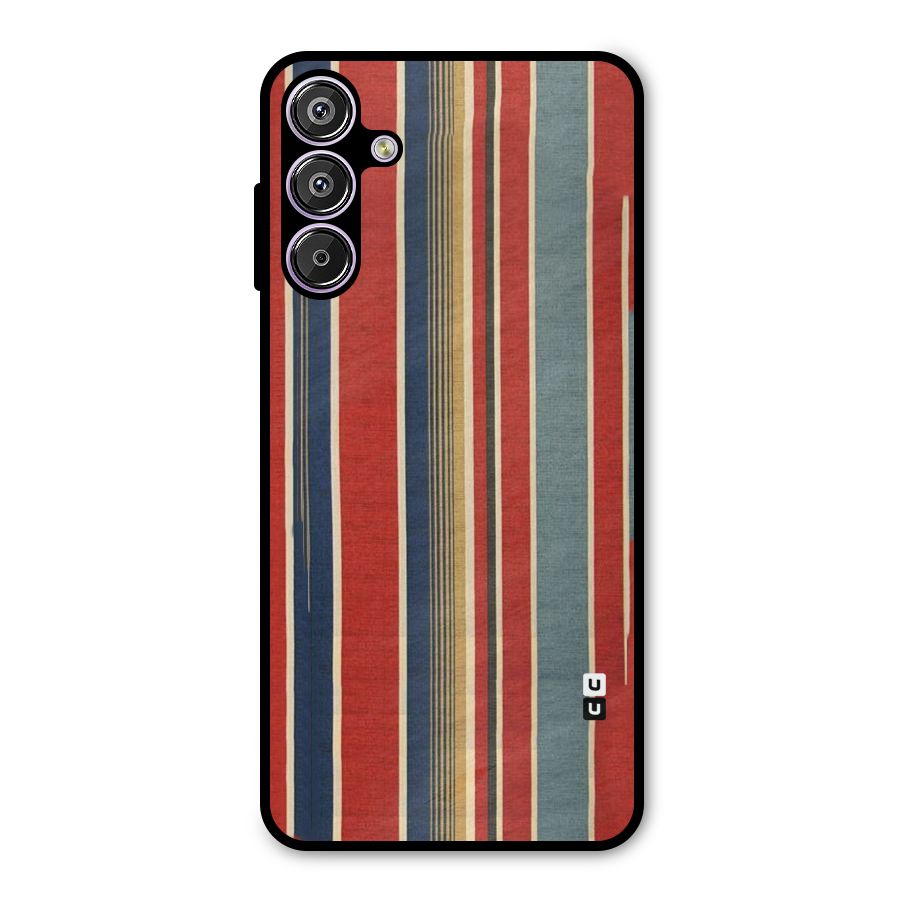 Vintage Disort Stripes Metal Back Case for Galaxy M15