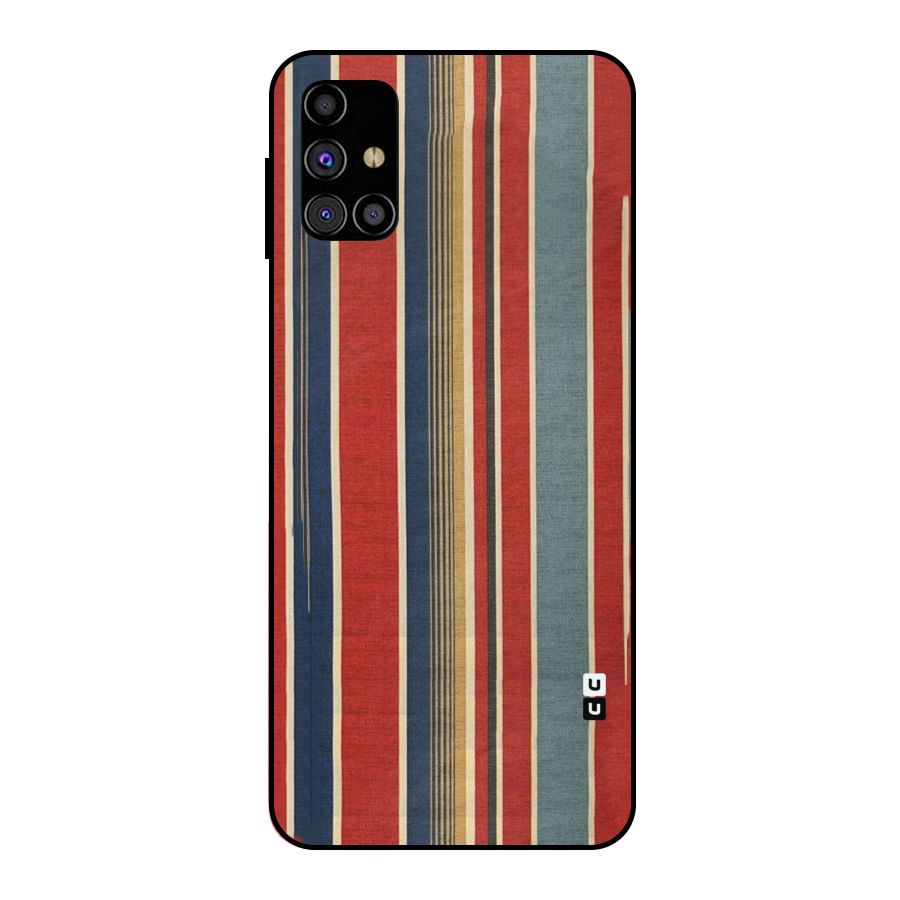 Vintage Disort Stripes Metal Back Case for Galaxy M31s